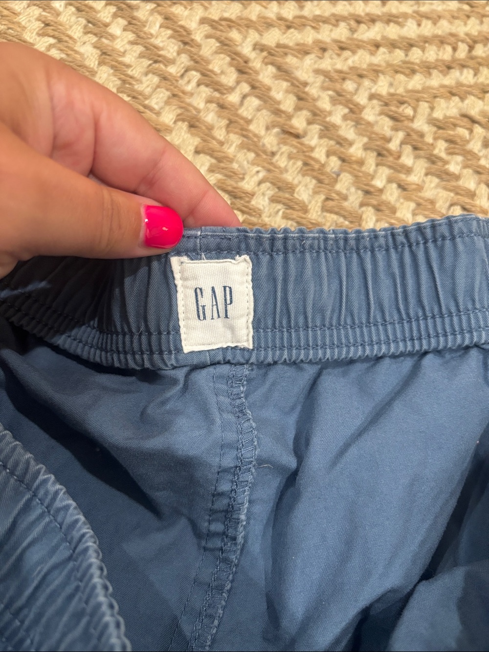 GAP Blue Elastic Waist Casual Shorts - Picture 3 of 5